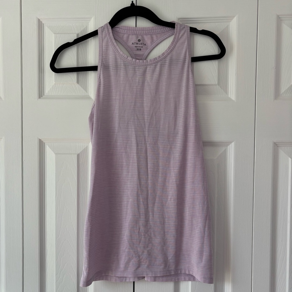 Athleta Light Lavender Striped Racerback Tank